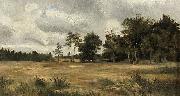 Walter Moras Markische Landschaftsdarstellung mit einer Lichtung am Laubwald. oil on canvas